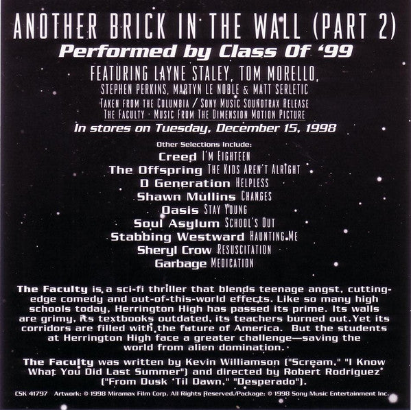 Class Of '99 : Another Brick In The Wall (Part 2) (CD, Single, Promo)