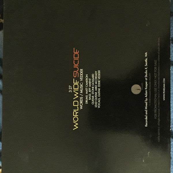 Pearl Jam : World Wide Suicide (CD, Single, Promo, Dig)