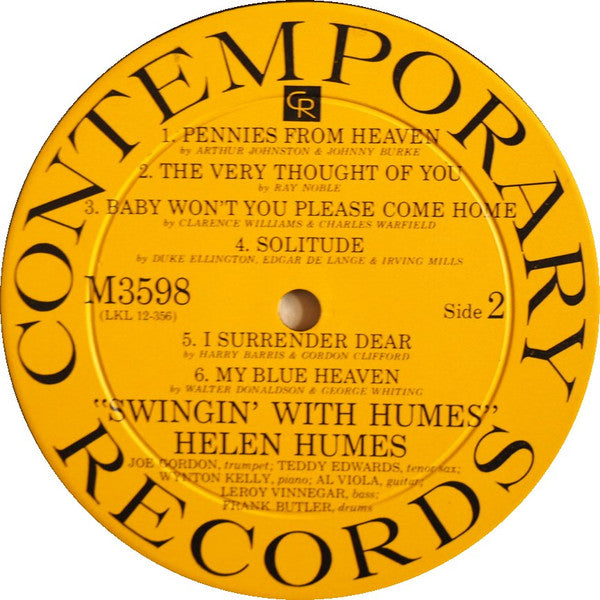 Helen Humes : Swingin' With Humes (LP, Album, Mono)