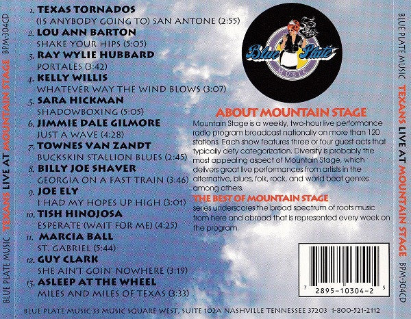 Various : Texans (Live From Mountain Stage) (CD, Album)
