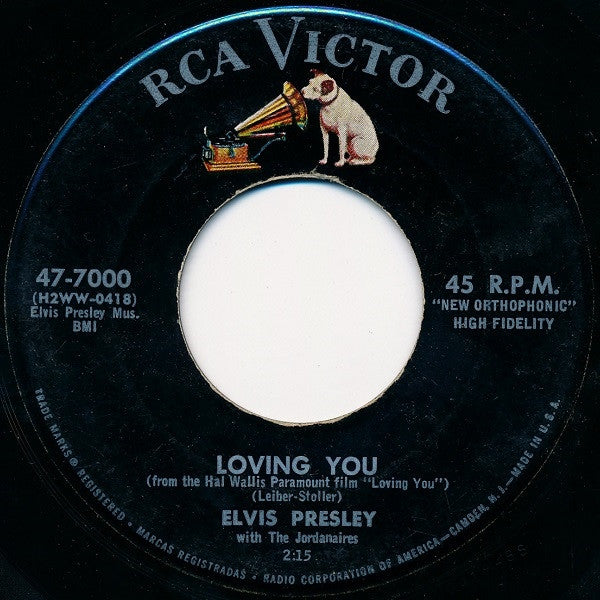 Elvis Presley With The Jordanaires : Loving You / (Let Me Be Your) Teddy Bear (7", Single, Hol)