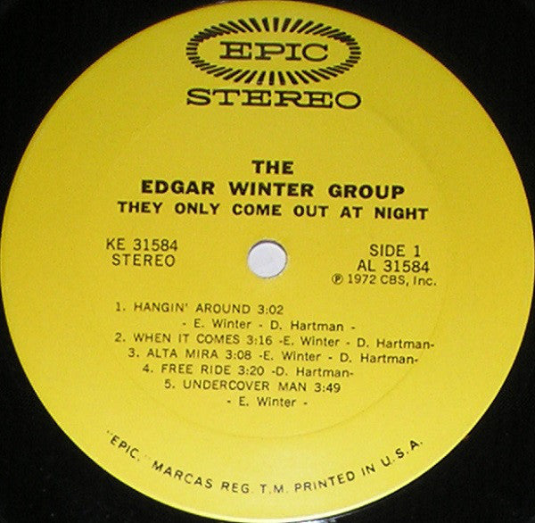 The Edgar Winter Group : They Only Come Out At Night (LP, Album, San)