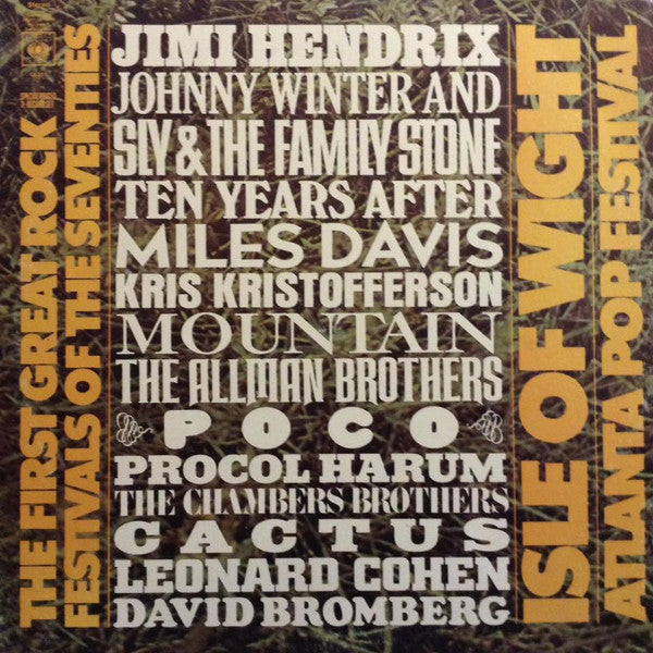 Various : The First Great Rock Festivals Of The Seventies - Isle Of Wight / Atlanta Pop Festival (3xLP)