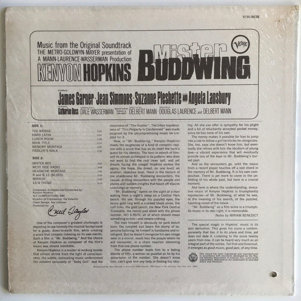 Kenyon Hopkins : Mister Buddwing (Music From The Original Soundtrack) (LP, Album, Mono)