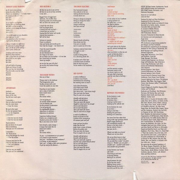 Rush : Grace Under Pressure (LP, Album, 26 )