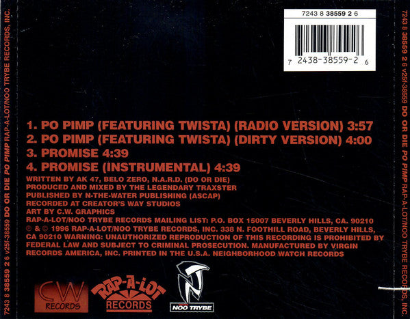 Do Or Die : Po Pimp (CD, Single)