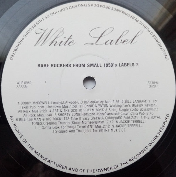 Various : Rare Rockers From Small 1950's Labels Vol. 2 (LP, Comp)