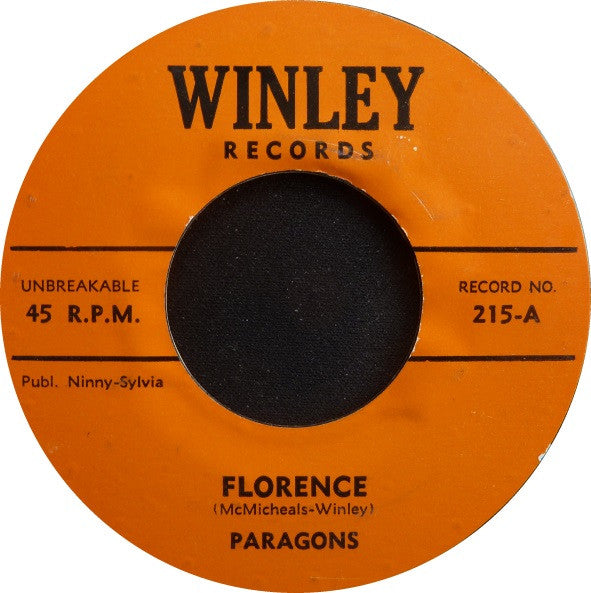 Paragons* : Florence / Hey Little School Girl (7", Styrene)