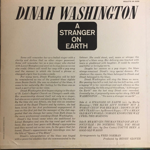 Dinah Washington : A Stranger On Earth (LP)