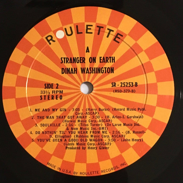 Dinah Washington : A Stranger On Earth (LP)