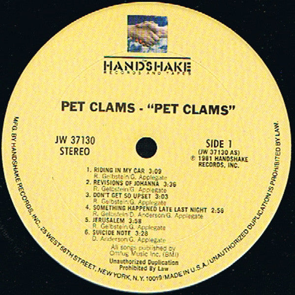 Pet Clams : Pet Clams (LP, Album)