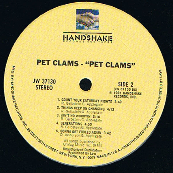 Pet Clams : Pet Clams (LP, Album)