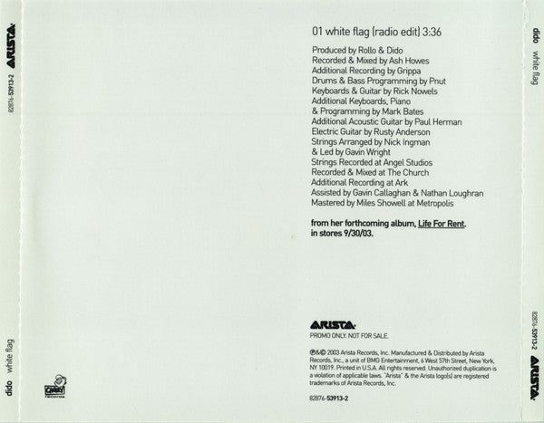 Dido : White Flag (CD, Single, Promo)