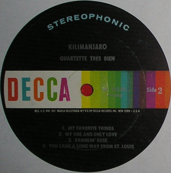 Quartette Trés Bien : Kilimanjaro (LP, Album, RE)