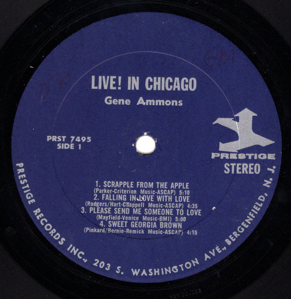 Gene Ammons : Live! In Chicago (LP, Album)