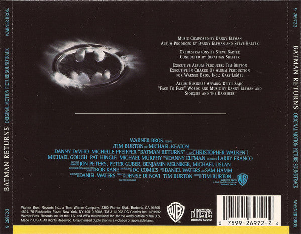 Danny Elfman : Batman Returns (Original Motion Picture Soundtrack) (CD, Album)