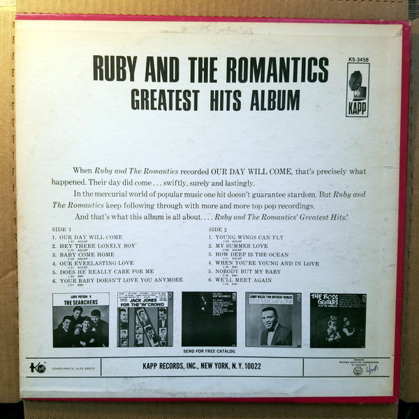 Ruby And The Romantics : Greatest Hits Album (LP, Comp, RE)