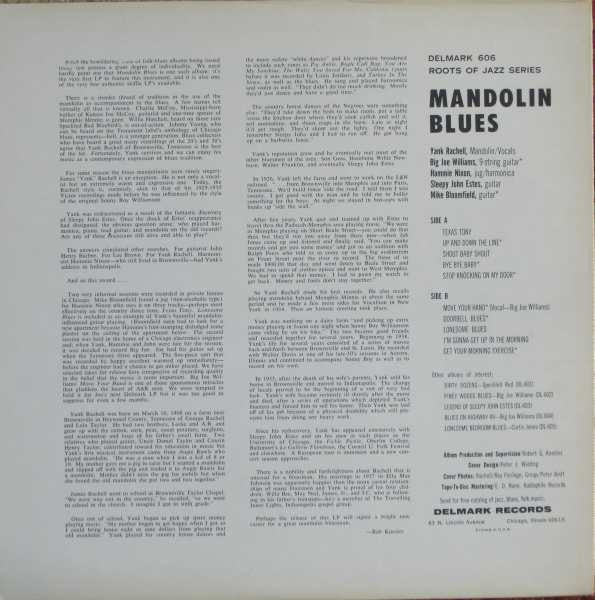 Yank Rachell And His Tennessee Jug-Busters : Mandolin Blues (LP, Album, RE)