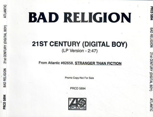Bad Religion : 21st Century (Digital Boy) (CD, Single, Promo)