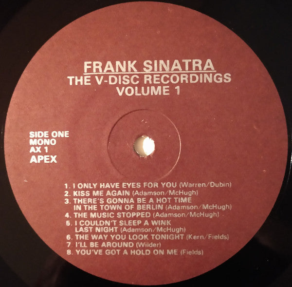 Frank Sinatra : The V-Disc Recordings Volume 1 (LP, Comp, Mono)