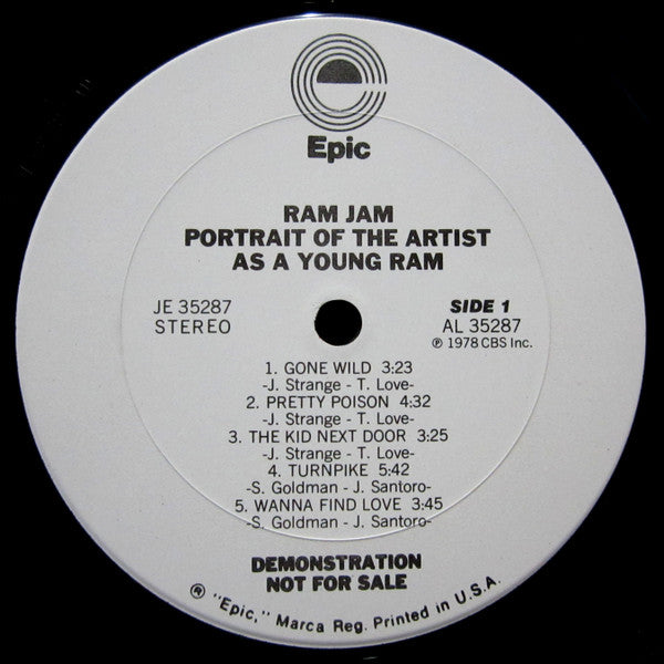 Ram Jam : Portrait Of The Artist As A Young Ram (LP, Album, Promo)