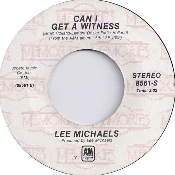 Lee Michaels : Do You Know What I Mean / Can I Get A Witness (7", Single, RE, Styrene)