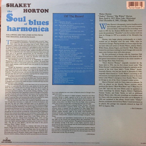 Walter Horton : The Soul Of Blues Harmonica (LP, Album, RE, RM)