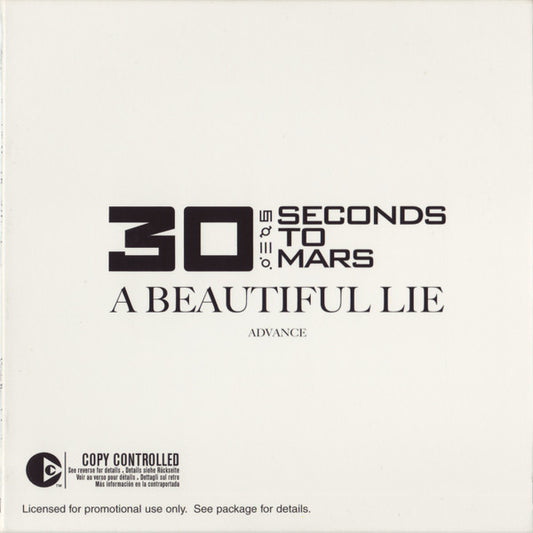30 Seconds To Mars : A Beautiful Lie (CD, Album, Promo, Adv)