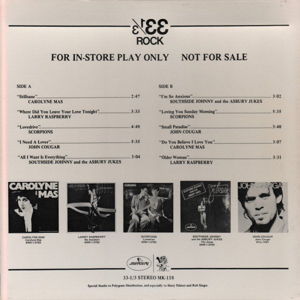 Various : Counterrevolutions In Rock (LP, Comp, Promo)