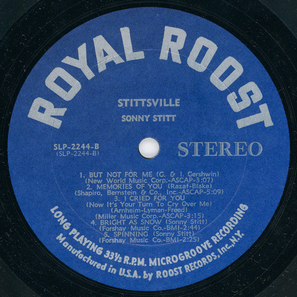 Sonny Stitt : Stittsville (LP, Album)