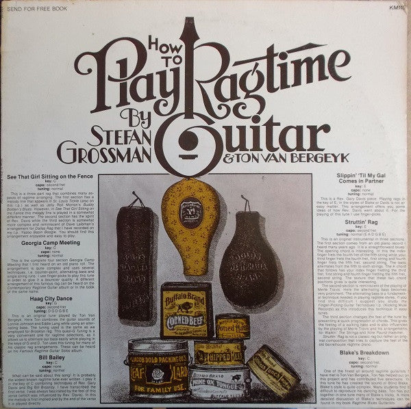Stefan Grossman & Ton Van Bergeijk : How To Play Ragtime Guitar (LP, RE)