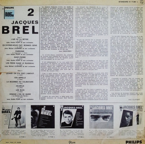 Jacques Brel : N°2 (LP, Comp, Mono, RE)