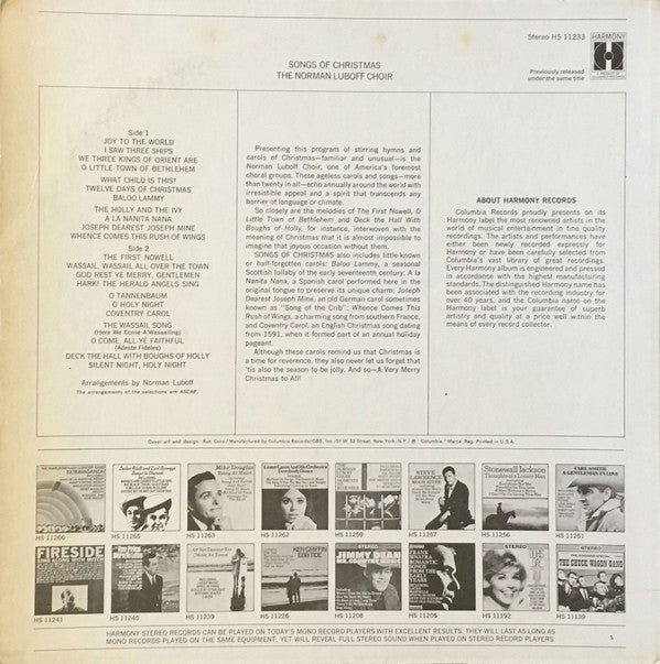 Norman Luboff Choir : Songs Of Christmas (LP)
