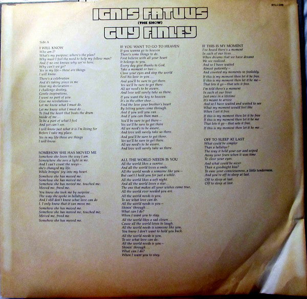 Guy Finley : Ignis Fatuus (The Show) (LP, Album)