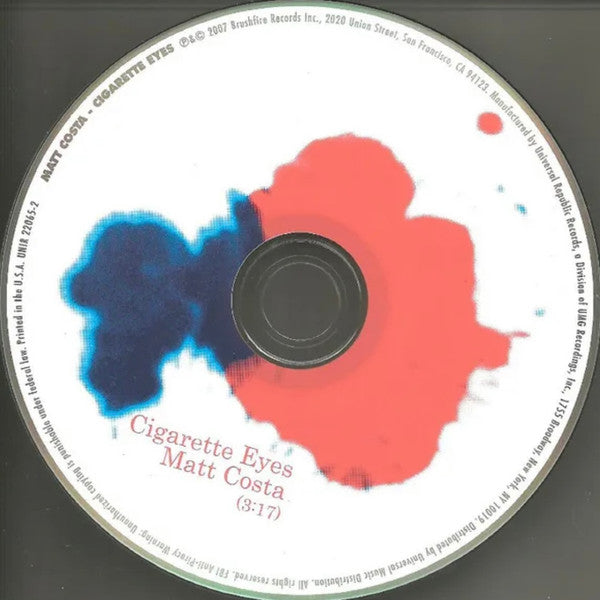 Matt Costa : Cigarette Eyes (CD, Single, Promo)