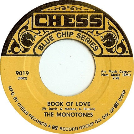 The Monotones : Book Of Love / The Legend Of Sleepy Hollow (7", RE)