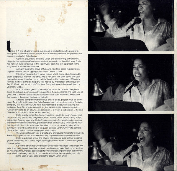 Della Reese With The Jazz A La Carte Players : One Of A Kind (LP)