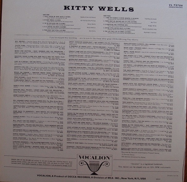 Kitty Wells : Kitty Wells (LP)