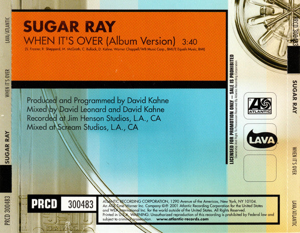 Sugar Ray (2) : When It's Over (CD, Single, Promo)