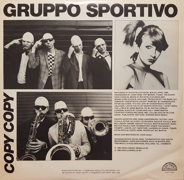 Gruppo Sportivo : Copy Copy (LP, Album)