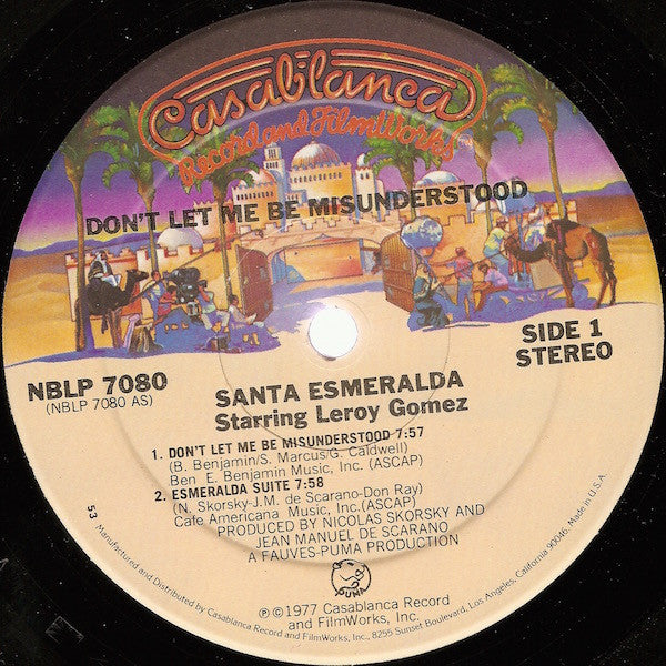 Santa Esmeralda Featuring Leroy Gomez : Don't Let Me Be Misunderstood (LP, Album, P/Mixed, RM)