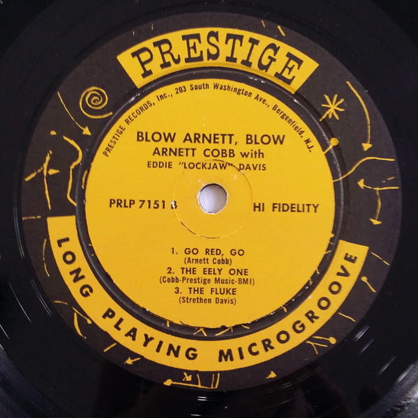 Arnett Cobb With Eddie "Lockjaw" Davis : Blow, Arnett, Blow (LP, Album, Mono)