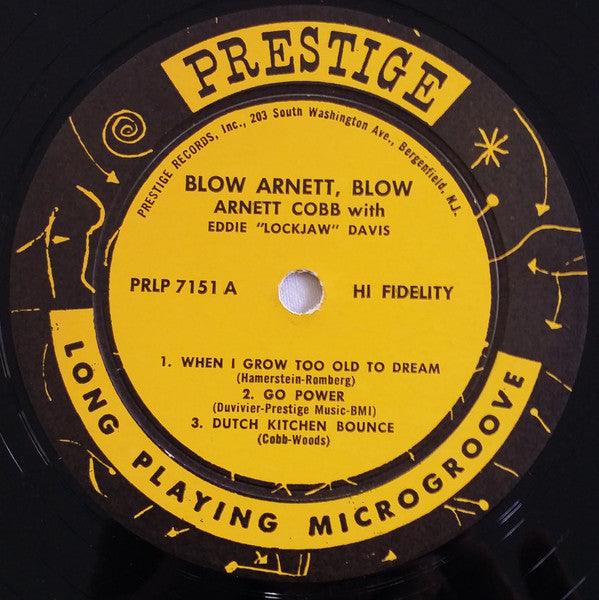 Arnett Cobb With Eddie "Lockjaw" Davis : Blow, Arnett, Blow (LP, Album, Mono)