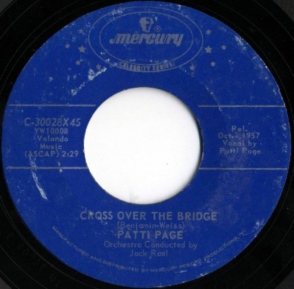Patti Page : The Doggie In The Window / Cross Over The Bridge (7", RE)