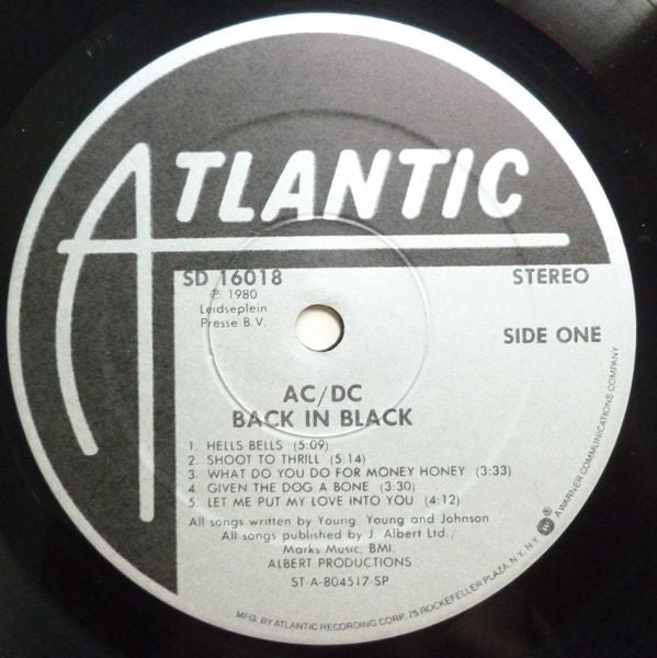AC/DC : Back In Black (LP, Album, RE, SP)