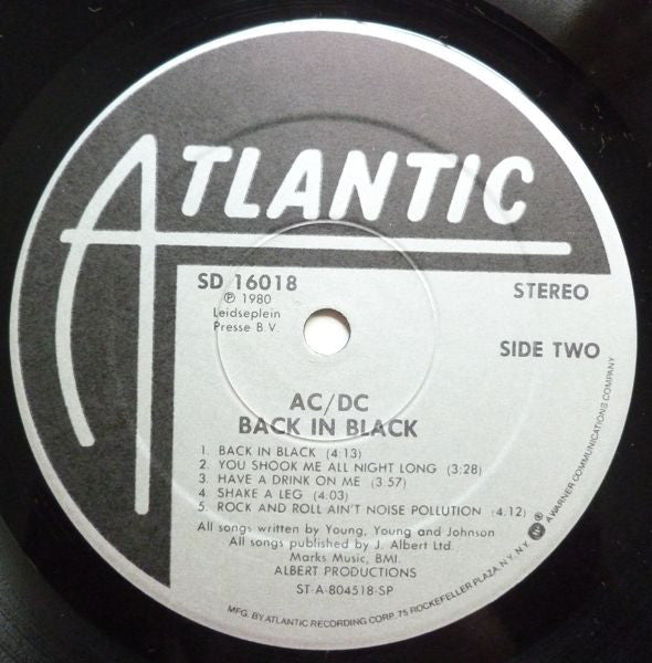 AC/DC : Back In Black (LP, Album, RE, SP)