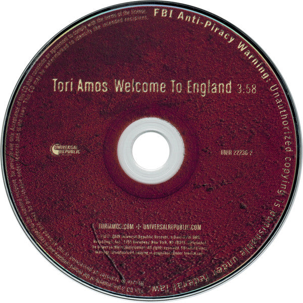 Tori Amos : Welcome To England (CD, Single, Promo)