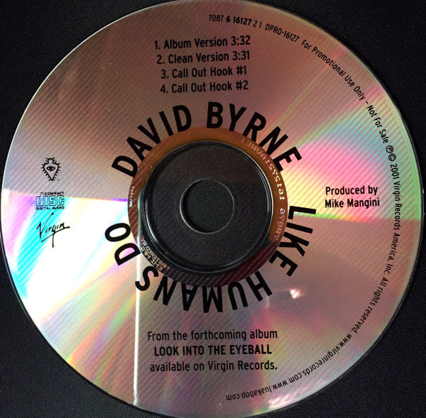 David Byrne : Like Humans Do (CD, Single, Promo)