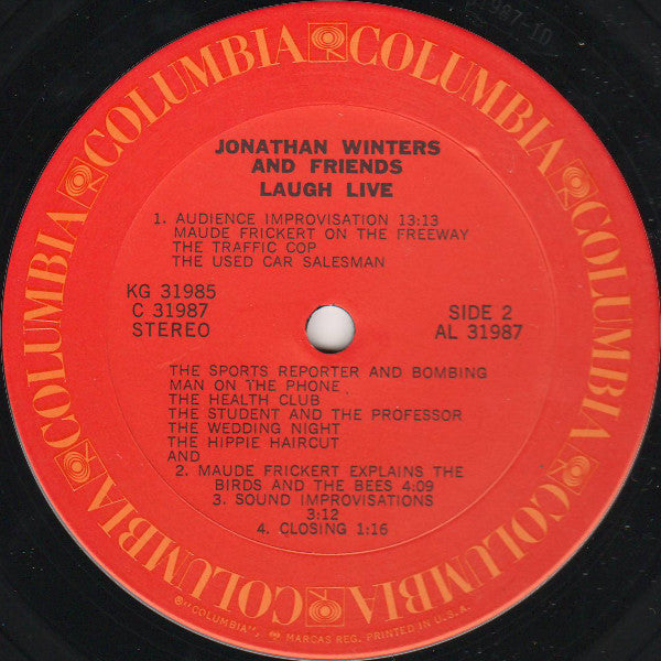 Jonathan Winters : Jonathan Winters And Friends Laugh...Live (2xLP, Comp)