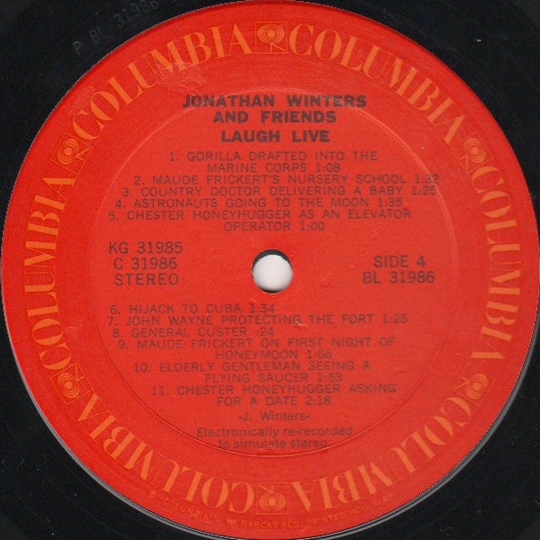 Jonathan Winters : Jonathan Winters And Friends Laugh...Live (2xLP, Comp)